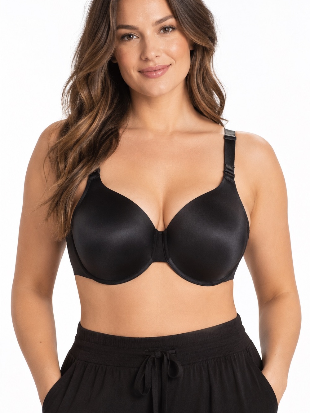 Soma Vanishing Back Full Coverage Bra Womens 40D Black NWT